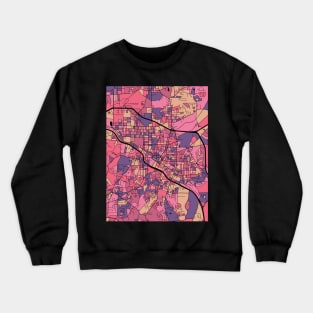 Durham Map Pattern in Purple & Pink Crewneck Sweatshirt